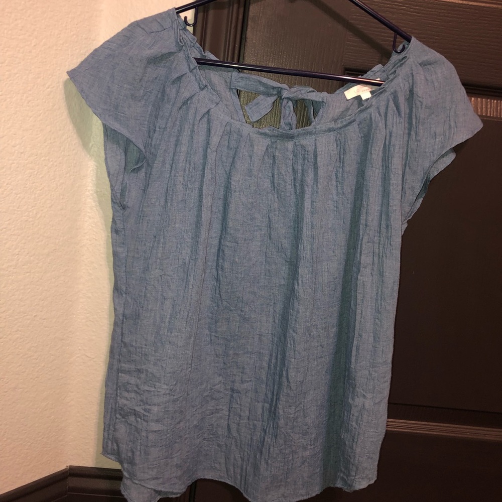 lauren conrad boat neck top with tie back
